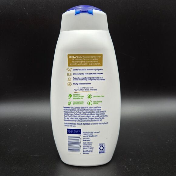 NIVEA Nourishing Body Wash 2 Pk 20 Fl Oz Botanical Blossom Floral Shower Care - Picture 2 of 3